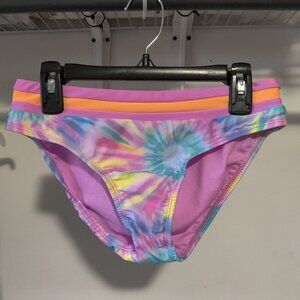 NWoT Breaking Waves Girls' Hipster Bikini Tie Dye Bottoms Size 14 $50 10HL160